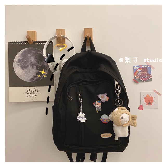 Balo vải balo thời trang TIỆM TÚI CỦA KEM balo nữ Móc khóa Mèo Cá TX134