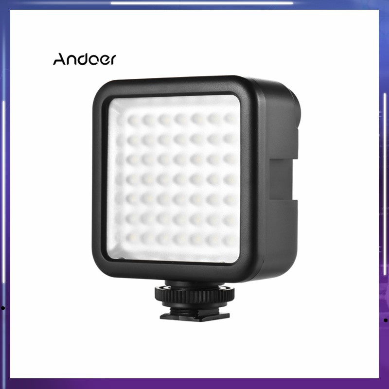 Bảng đèn LED máy ảnh mini Andoer W49 điều chỉnh độ sáng có khóa chuyển+ngàm chất lượng cao cho Canon Nikon Sony A7 DSLR