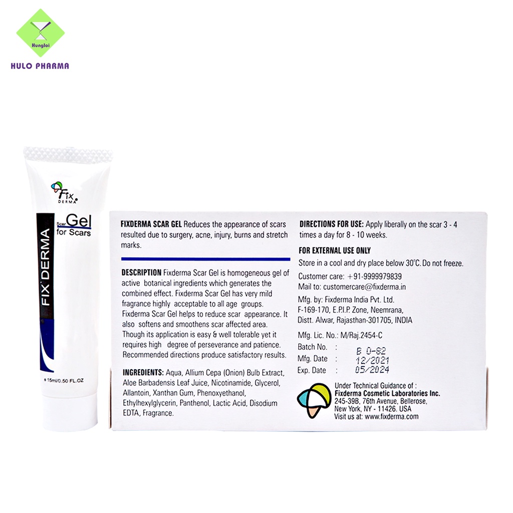 Kem Mờ Sẹo FIXDERMA Scar Gel Giúp Dưỡng Da Mờ Sẹo Thâm Sẹo Lồi Sẹo Rỗ Do Bỏng, Vết Thương, Phẫu Thuật 15ml