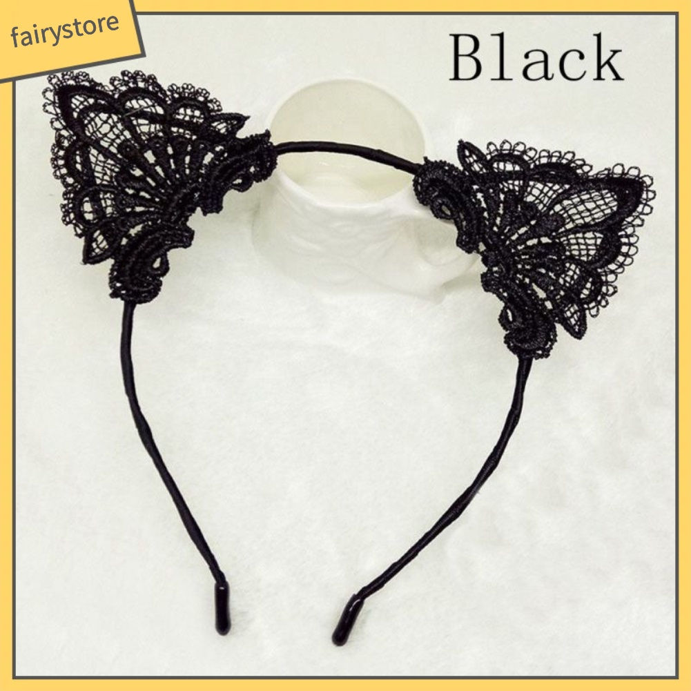 Cài Tóc Tai Mèo Phối Ren Quyến Rũ Cho Nữ