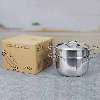 Nồi Hấp / Bộ Nồi Xửng Five Star Vung Inox 24 cm cực đẹp