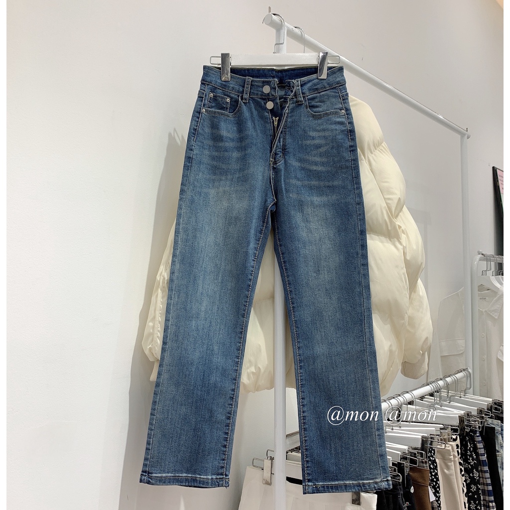 [Mã FAMARAL2 giảm 10K đơn 50K] 2101589 Quần boots cut jeans ulzzang nữ form ôm loe nhẹ tôn dáng màu đen trơn