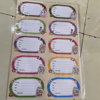 Nhãn vở giấy nhãn dành cho học sinh (ngẫu nhiên)