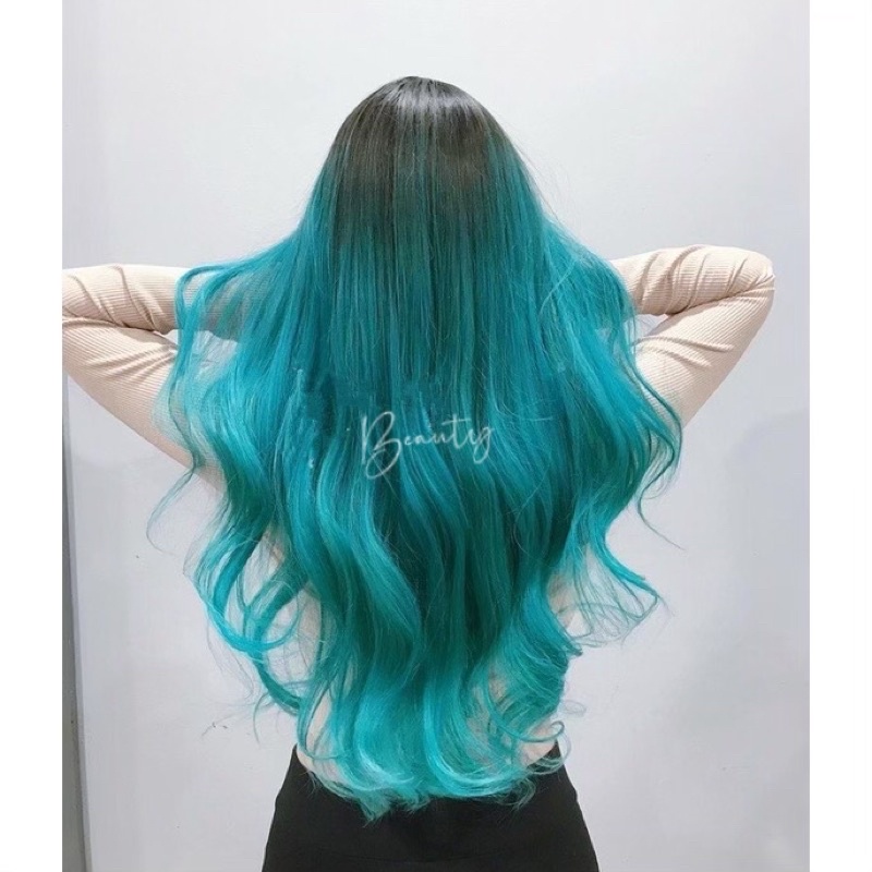 Thuốc nhuộm tóc màu Xanh Tiên Cá / Xanh Ngọc - Cần Tẩy, Lên Từ Nền Level 9