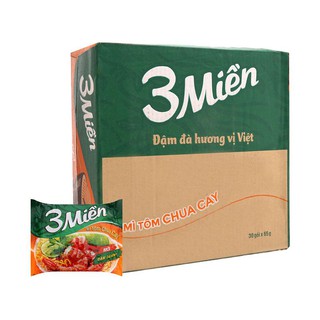 Thùng 30 gói Mỳ 3 MIỀN - GẤU ĐỎ - KOKOMI - TIẾN VUA