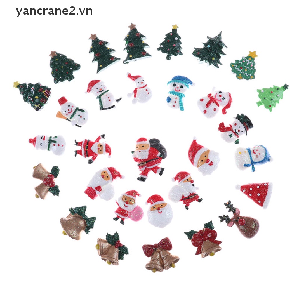 {YAN2} 10pcs Dollhouse Christmas Decor Snowman Tree Diy Mini Decoration Hairpin Craft Phone Decor {yancrane2.vn}