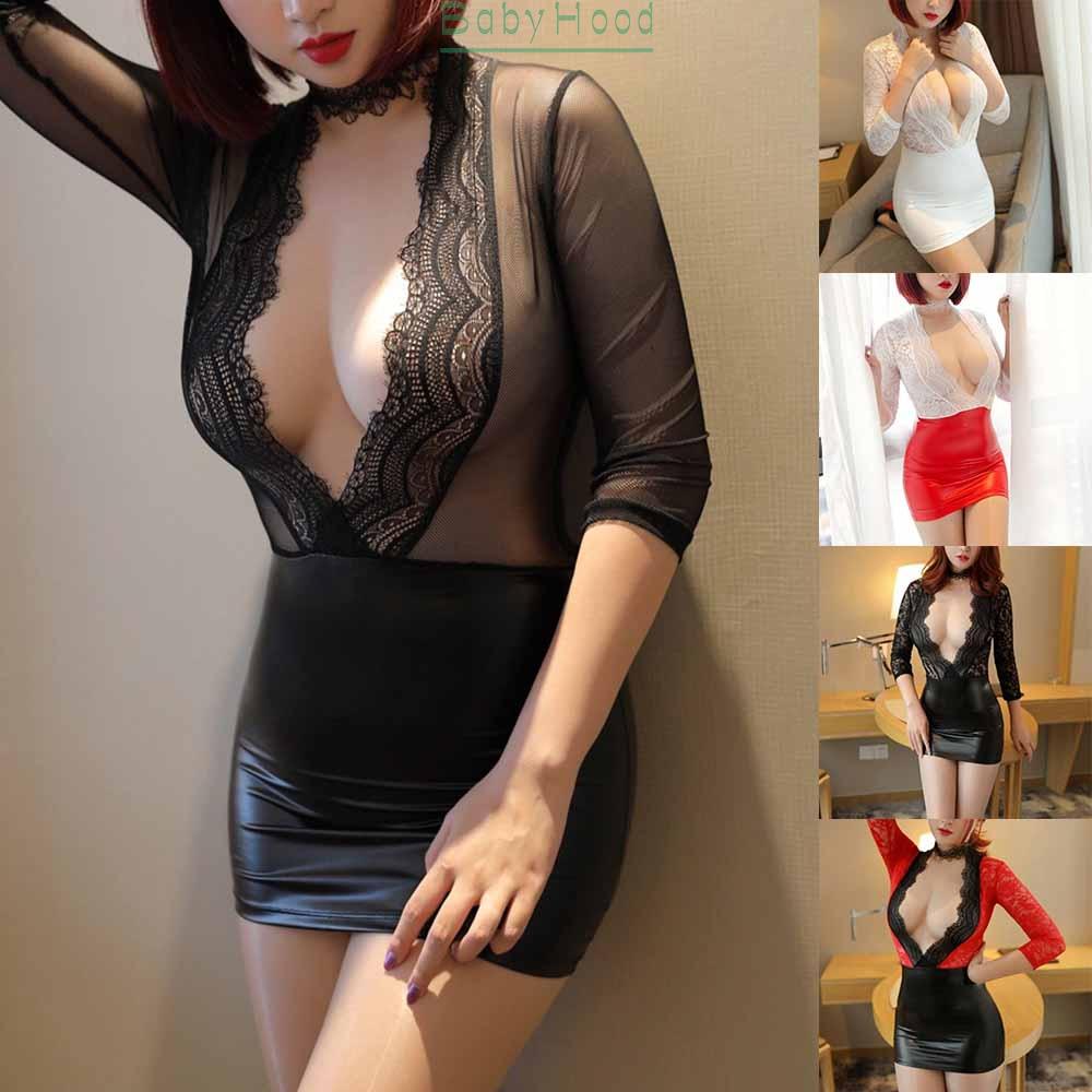 BBHOOD~Bodycon Dress Bandage Breathable Clubwear Wetlook Cocktail Evening Lingerie