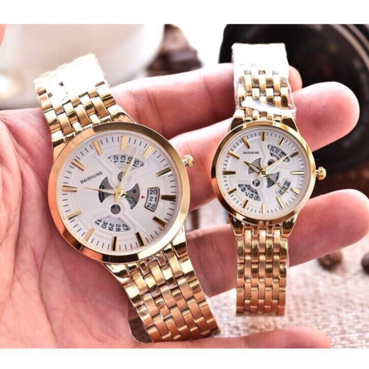 Đồng Hồ Nam Baishuns Dây Kim Loại Giả Cơ Khung Thép Cao Cấp | BigBuy360 - bigbuy360.vn