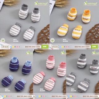Set bao tay - chân kẻ petit ualarogo ur8236