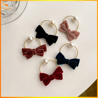 Dây buộc tóc nữ vải nhung đính cườm ngọc chất liệu cao cấp, dây cột tóc mẫu đẹp - NASI Store