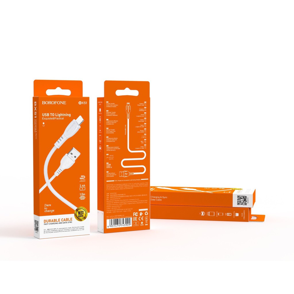 CÁP SẠC LIGHTNING BOROFONE BX51