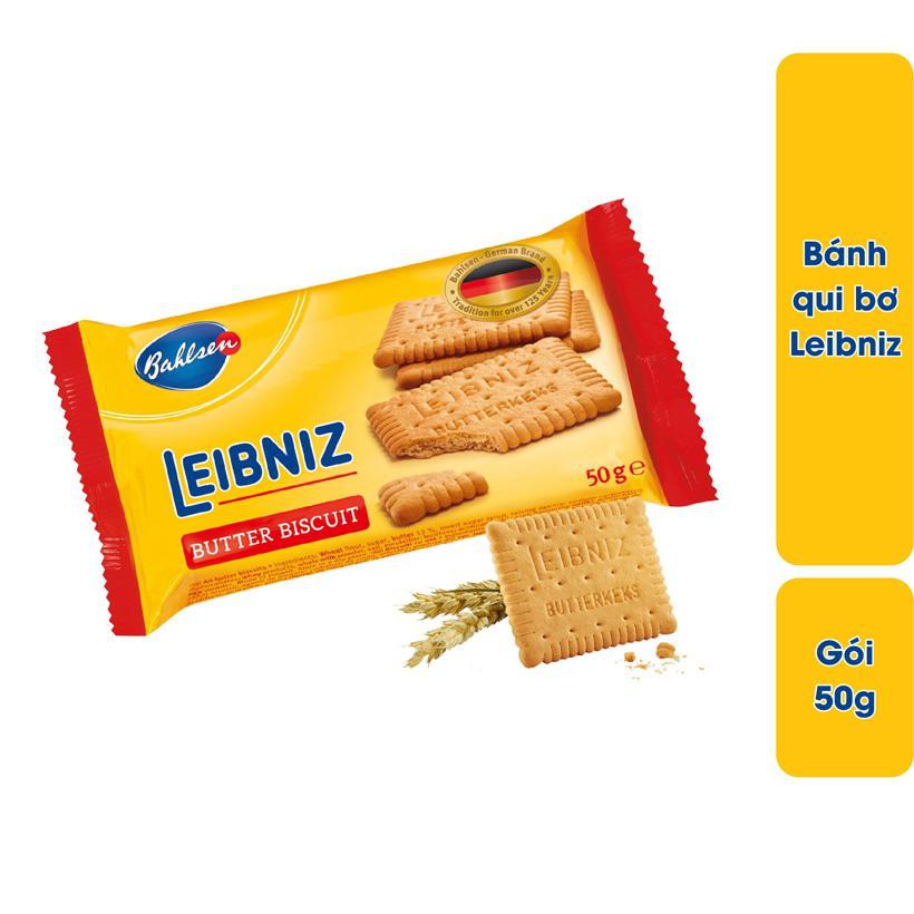 3 gói bánh quy bơ Leibniz Đức 50g bơ tự nhiên và dầu hướng dương, bánh thơm ngon giòn tan