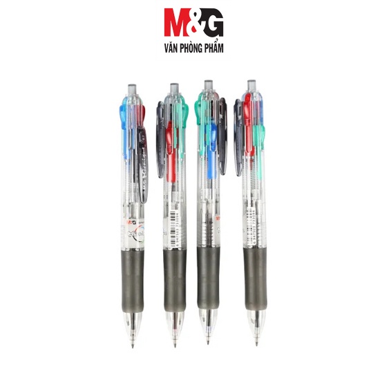 Bút bi 4 ngòi M&G ABP80371 ngòi 0.7 mm-ngòi màu xanh dương, xanh lá, đỏ, đen