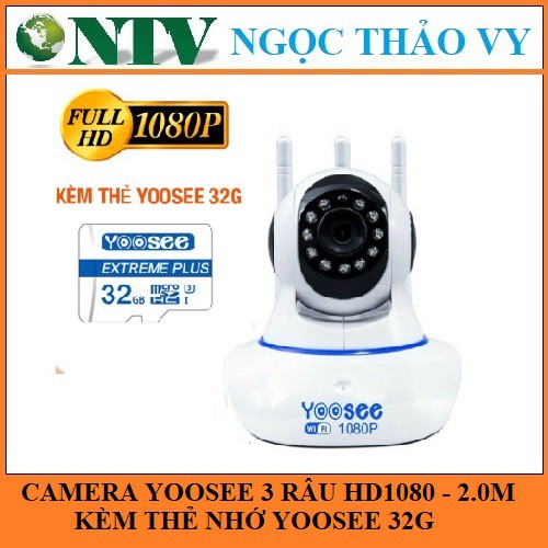 Camera Yoosee 3 râu HD1080 kèm thẻ nhớ Mixie/Yoosee 32G