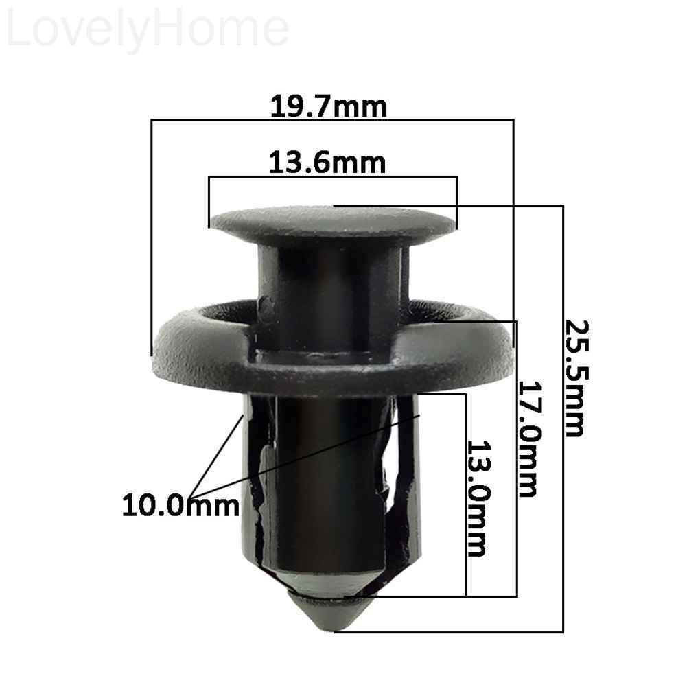 FENDER Kẹp Nhựa 10mm Cố Định Tấm Chắn Bùn Cho Xe Hơi Honda Civic Accord Crv