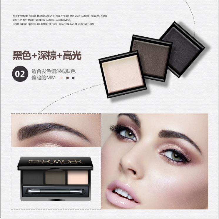 Hộp kẻ lông mày Powder 3 ô kèm chổi - Sammi beauty - D3 | BigBuy360 - bigbuy360.vn
