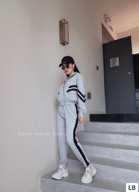 Bộ set thể thao cánh dơi kẻ sọc sz S M