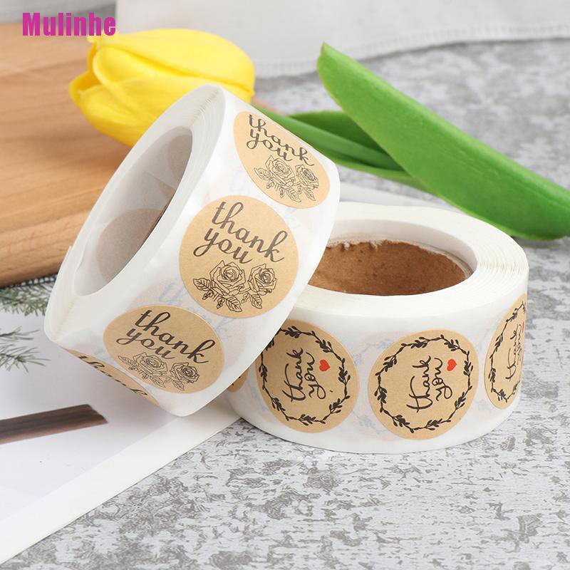 Set 500 miếng sticker chữ thank you dán trang trí xinh xắn