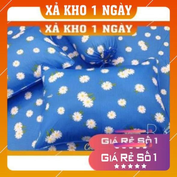 Bộ drap trải giường và vỏ gối cotton Thắng Lợi - hoa cúc hoạ mi