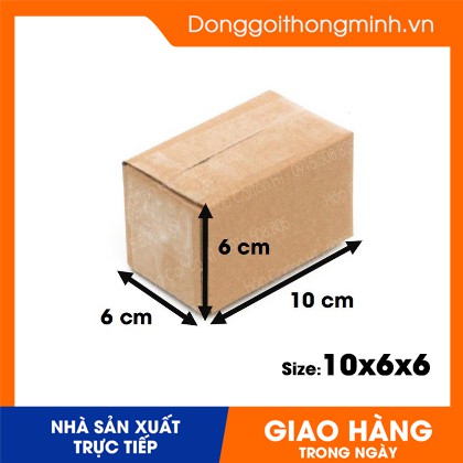 10x6x6 cm / Sỉ hộp carton đóng hàng giá rẻ / cacton 3 lớp sóng B