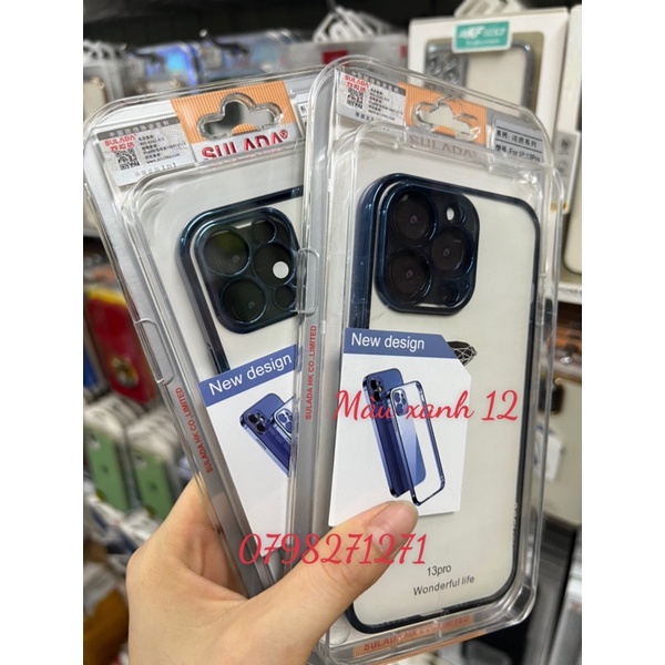 VIỀN VUÔNG MÀU XANH MÀU TÍM  ốp lưng sulada trong viền vuông màu IPHONE 7 8 X XS 11 PRO PLUS MAX  bảo vệ cam
