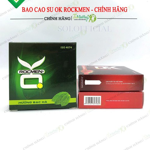 Bao cao su ok RocMan Hương Dâu Tây, Hương Bạc Hà - Mỏng - Kiểu truyền thống - 1 Chiếc Lẻ