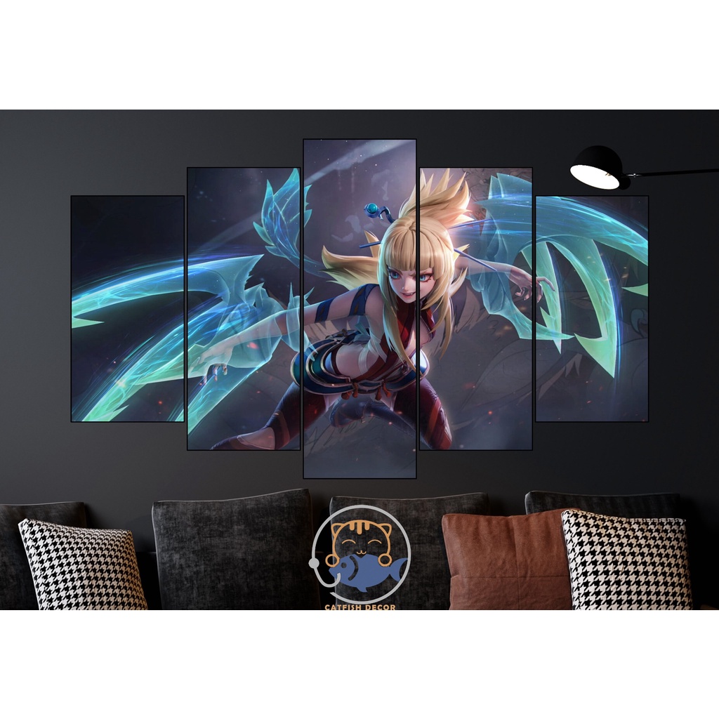 Tranh dán tường Decor trang trí phòng ngủ LIÊN QUÂN mobile - AOV - Arena Of Valor - bộ 4