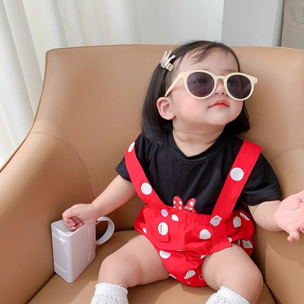 Set đồ váy yếm bé gái chuột MicKey dễ thương, hàng quảng châu cao cấp