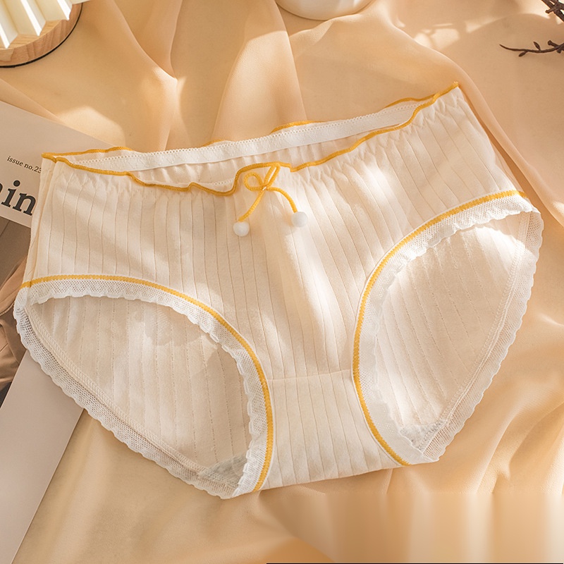 Quần Lót nữ Cotton Nguyên Chất Thắt Nơ Không Đường May Kháng Khuẩn Thoải Mái Gợi Cảm Cho Nữ