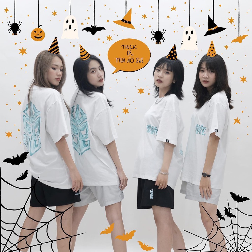 [Mã FAMAYWA giảm 10K đơn 50K] Áo thun SWE Xương BONE unisex form rộng tay lỡ cổ tròn hai màu Đen - Trắng | BigBuy360 - bigbuy360.vn