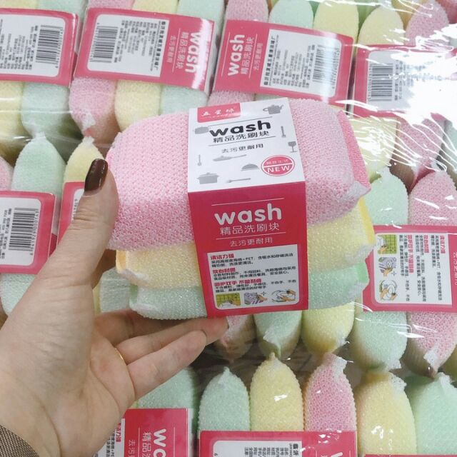 Com bo 3 Miếng mút co rửa Wash