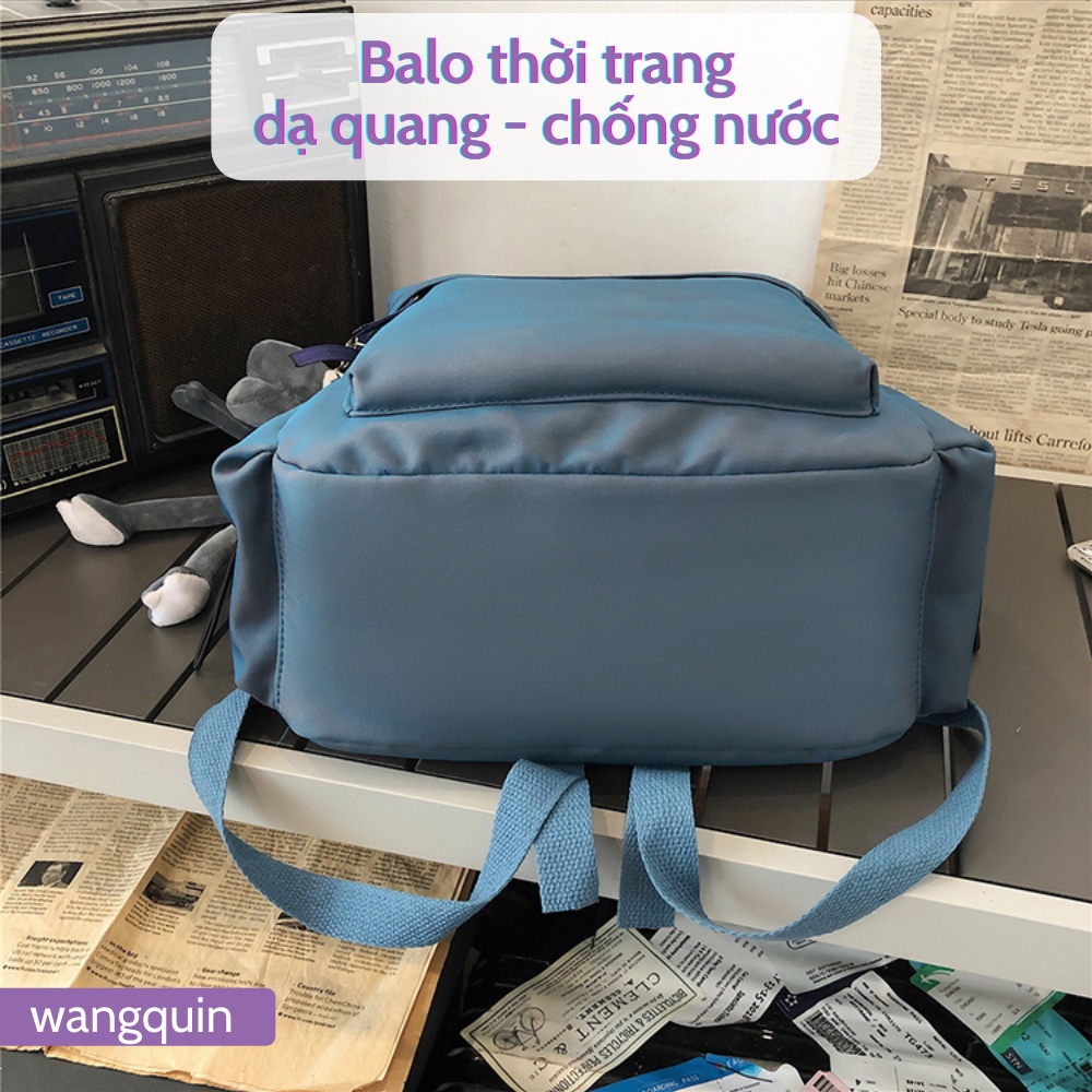 W&amp;Q Backpack Laptop Cặp Học Sinh - Xanh Ánh Tím - Kháng Nước - Trend Mới 2021 - Ảnh Thật Có Sẵn