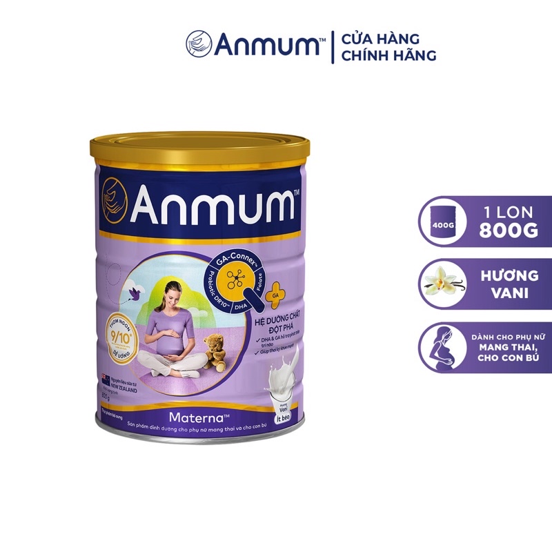 Sữa bầu Anmum lon 800g hương vani