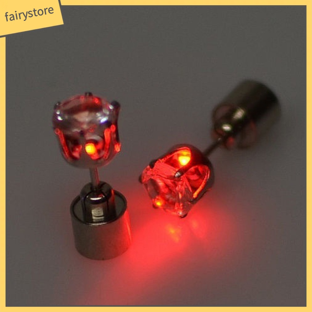 Cặp khuyên tai đính đá tích hợp đèn led