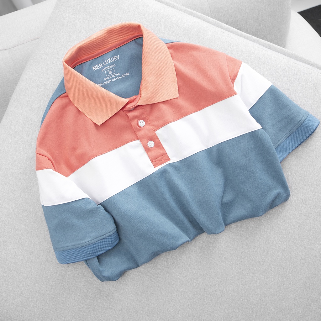 Áo phông polo nam MEN LUXURY đẹp kẻ ngang chất cotton cao cấp hàng hiệu, tôn dáng chuẩn form nam tính