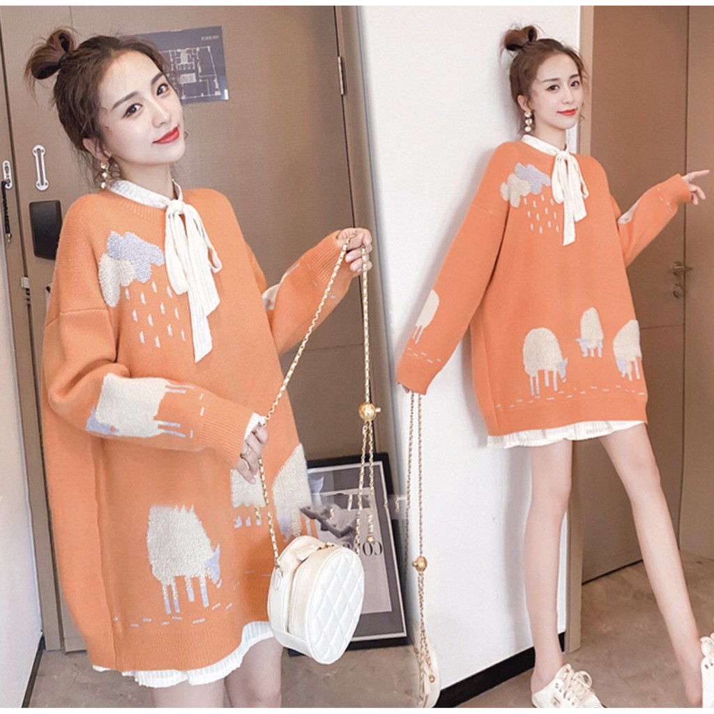 Áo len nữ form rộng, áo len nữ hàn quốc siêu dễ thương chất lên mềm mịn phong cách trẻ trung năng động Tây Thi Shop | BigBuy360 - bigbuy360.vn
