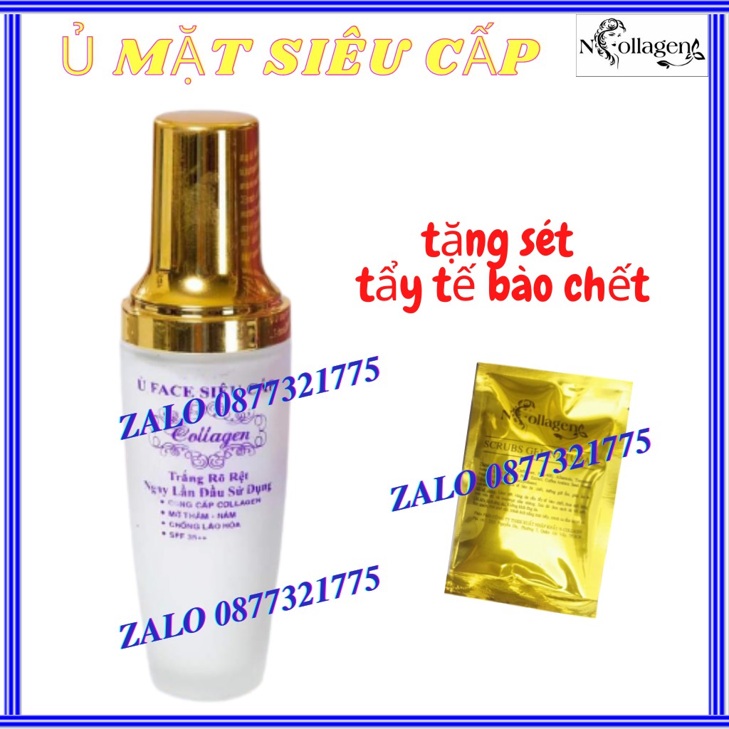 Ủ TRẮNG MẶT CHUYÊN SPA CAO CẤP N.COLLAGEN (Giảm n.ám, t.àn n.hang, thâm, bậc tone da giúp da mau hấp thụ kem). KL:70g