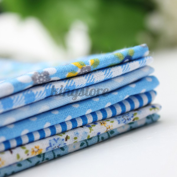 Bộ 7 Chăn Cotton Màu Xanh Dương 19.7 &quot;X19.7&quot;