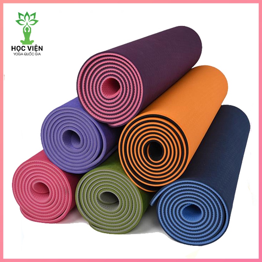 Thảm Tập Yoga TPE 8mm 2 Lớp - YOGA QG, Kích Thước 183x61cm, Chất Liệu Đàn Hồi Cao Cấp, Chống Trơn, Chống Nước, Không Mùi