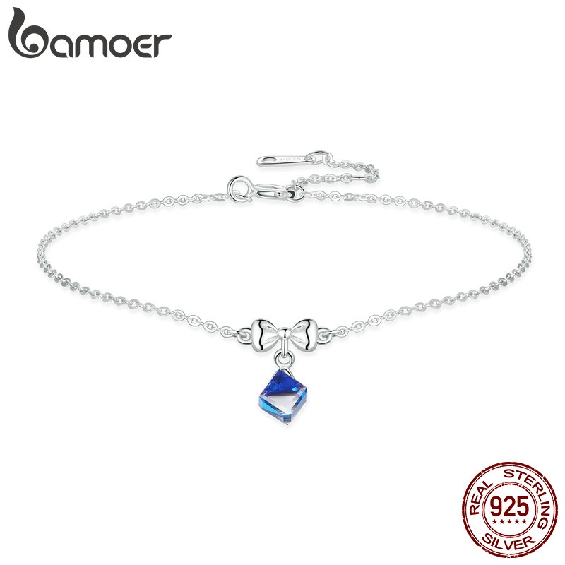 BAMOER Bộ Trang Sức bạc 925 Đính Đá Pha Lê Nhân Tạo Thời Trang Dành Cho Nữ