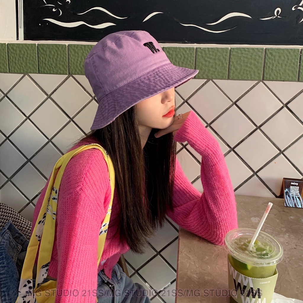 Mũ vành Mg STUDIO thêu chữ w thời trang xinh xắn cho nữ