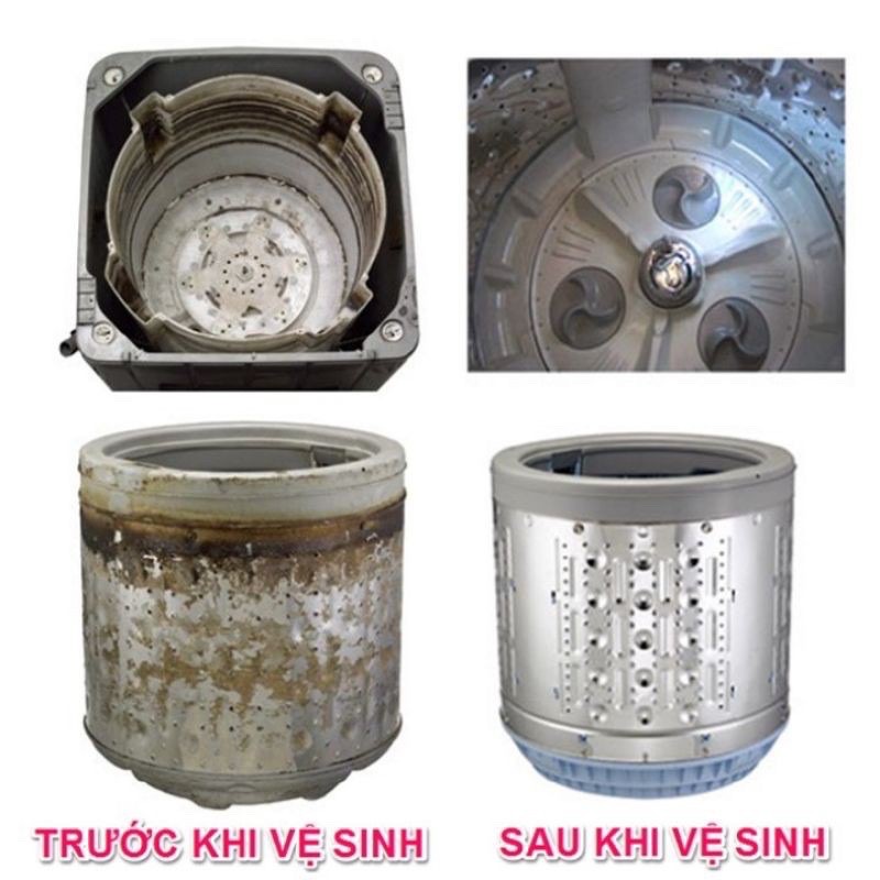 Bột tẩy lồng máy giặt Titac ion bạc tẩy vệ sinh cực nhanh