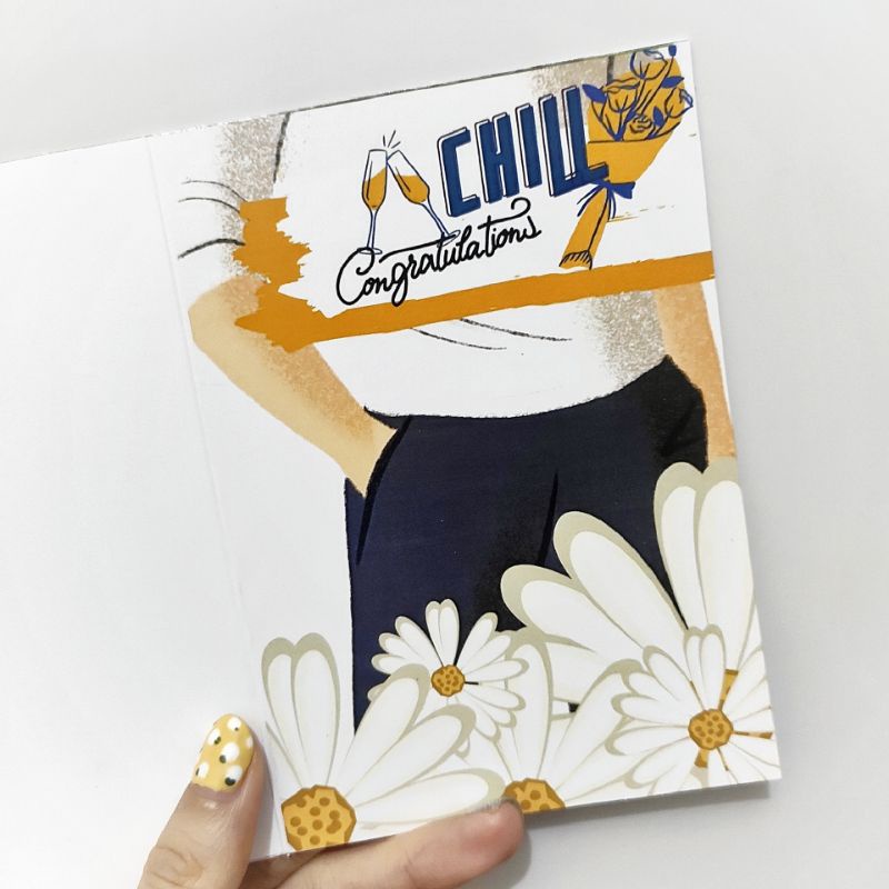 THIỆP dấu sáp hàng thiết kế CHILL kèm phong thư Kraft kiểu Vintage làm quà tặng, thư mời chúc mừng