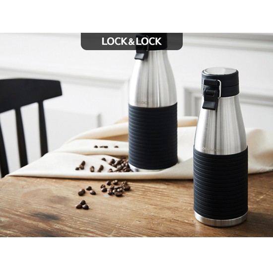 [Mã LIFEHL25 giảm 10% đơn 350K] Bình giữ nhiệt bằng thép không gỉ Lock&amp;Lock Cylinder Bottle 430ml [LHC4145SLV]