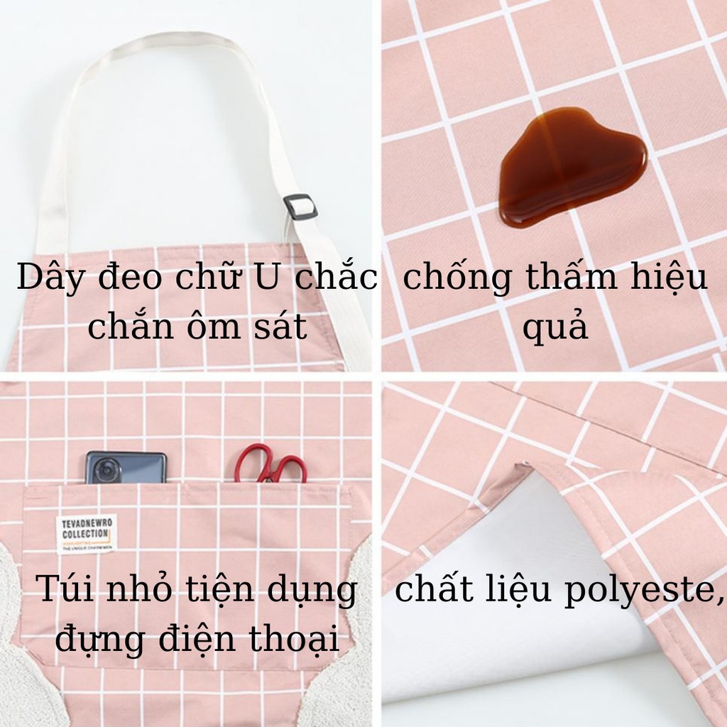 Tạp dề nấu ăn chống nước có lau tay 2 bên và túi đựng đồ TiLoKi TTD01