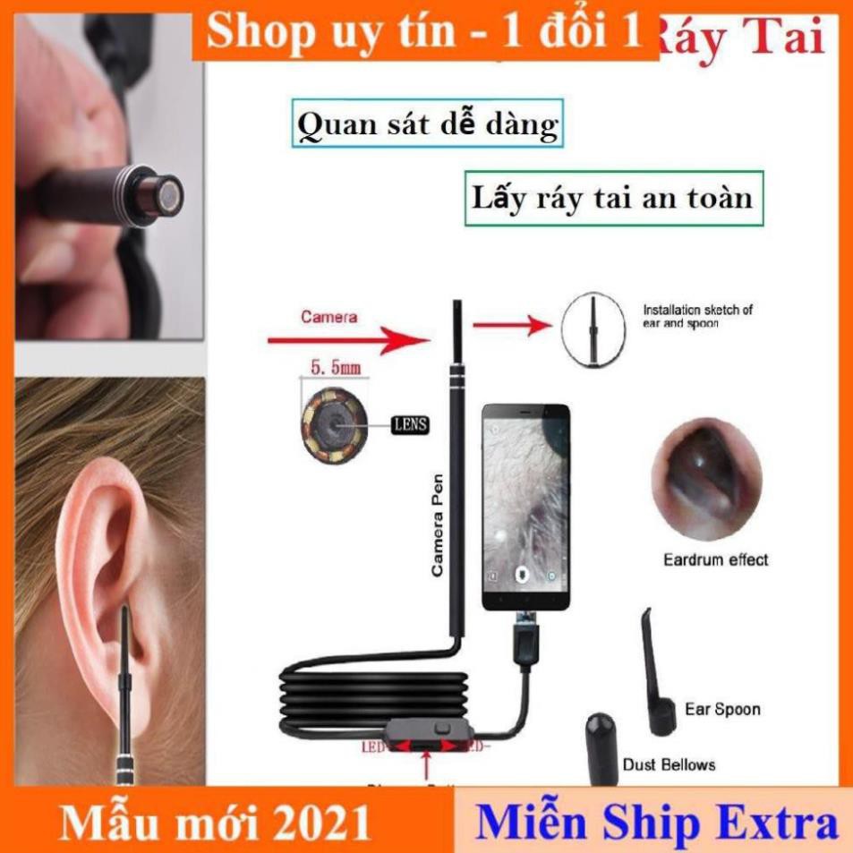 [ Xả kho tết] Camera nội soi y tế soi tai, mũi, họng kiêm - Máy lấy ráy tai HD Visual Earwas Clean Tool