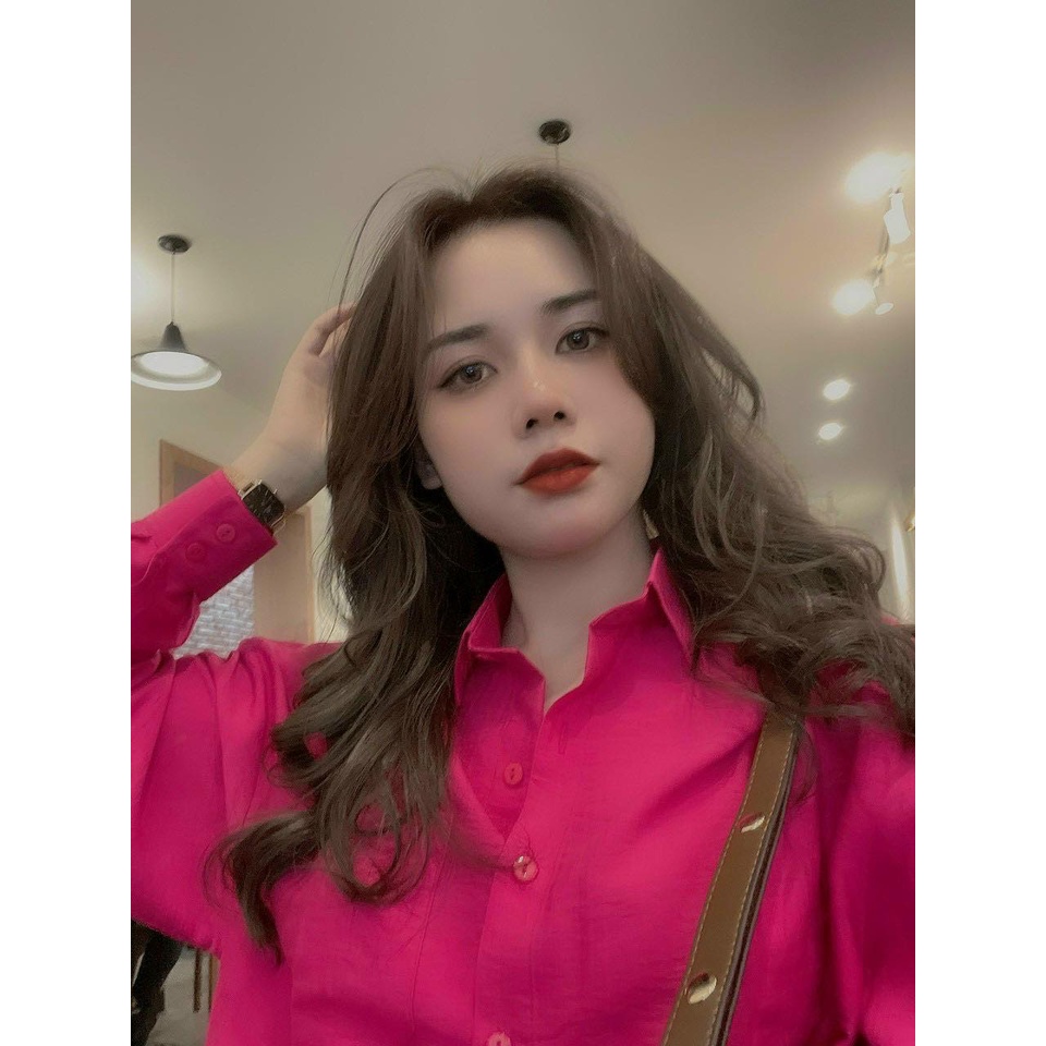 Áo sơ mi nữ màu đỏ đô form rộng KOREA Chất đũi lụa dày dặn thời trang nữ công sở đi làm đi chơi ( link mới cũ bị xóa ) | BigBuy360 - bigbuy360.vn