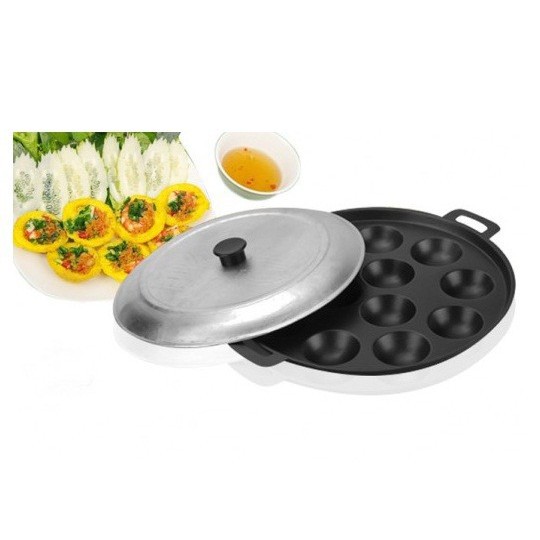 KHUÔN ĐỔ BÁNH KHỌT - BÁNH CĂN 8 LỖ _ 10 lỗ _ 12 LỖ TRÁNG MEN CHỐNG DÍNH