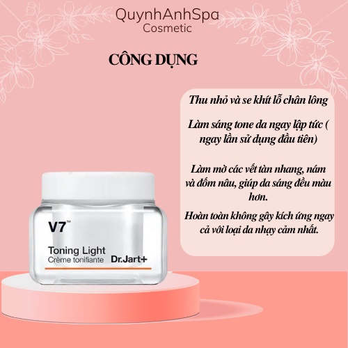 Kem dưỡng v7 toning light, Dưỡng trắng da Dr.Jart+ quynhanhspa20
