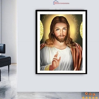 Tranh đính đá lv043 , tranh thêu chữ thập chúa jesu lv3029